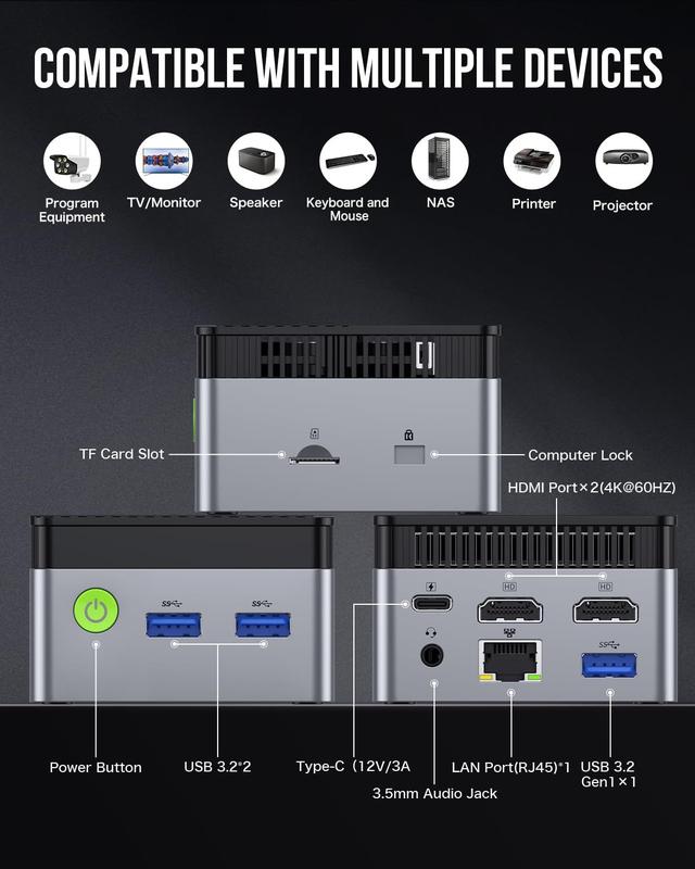 Mini PC GMKtec NucBox G5 Intel Alder Lake N97 de 12ª geração